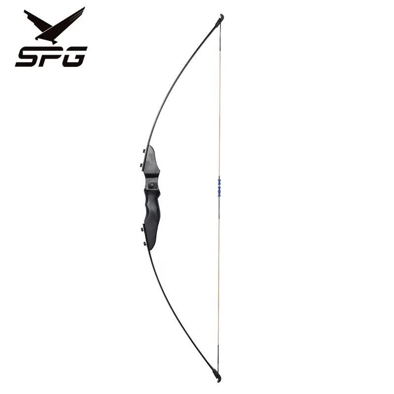 SPG Archery Hunting 40 LBS BowとArrow Takedown Black Fiberglass Limbs Wooden Riser Straight Recurve BowにSale