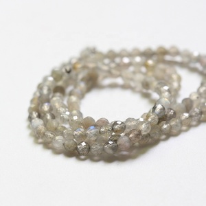 Commercio all'ingrosso naturale piccolo piccolo Rondel 2mm 3mm 4mm Labradorite perline sfaccettate pietra per la creazione di gioielli - Product Image 4