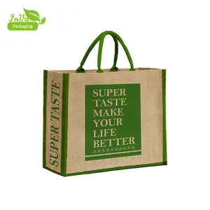 Натуральная Джутовая сумка для покупок, сумки hessian, эко джутовые сумки с индивидуальным принтом
