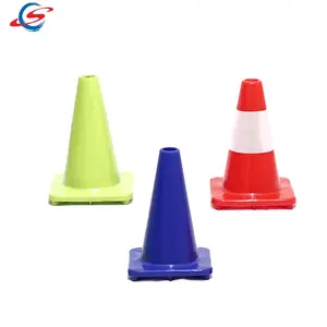 30/45/70/90 cm rojo verde de color azul suave de pvc de seguridad vial cono de tráfico