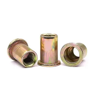 1/4-20 UNC Insert Écrou Rivnut Rivsert Rivets <span class=keywords><strong>filetés</strong></span> Tête plate Pouce rond Corps Rivet Écrou <span class=keywords><strong>Riveteuse</strong></span> aveugle - Product Image 1
