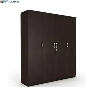 Guangzhou armario muebles de dormitorio de melamina puerta con bisagras gris oscuro armario