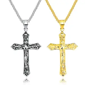 Marlary Rvs Cross Hanger Link Chain Jezus Kruisbeeld Ketting