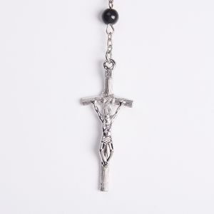 <span class=keywords><strong>Rosario</strong></span> Cattolico con Croce e Perle di Vetro <span class=keywords><strong>Nero</strong></span> per Preghiera, Best Seller - Product Image 3