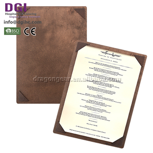 China Venta caliente moda <span class=keywords><strong>restaurante</strong></span> menú de tapas de cuero - Product Image 1