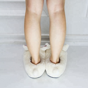 Pantoufles en coton LK pour <span class=keywords><strong>femme</strong></span>, confortables et élégantes, en fourrure d'alpaga, pantoufles pour <span class=keywords><strong>femme</strong></span>, chaussures d'intérieur en laine de lama - Product Image 5
