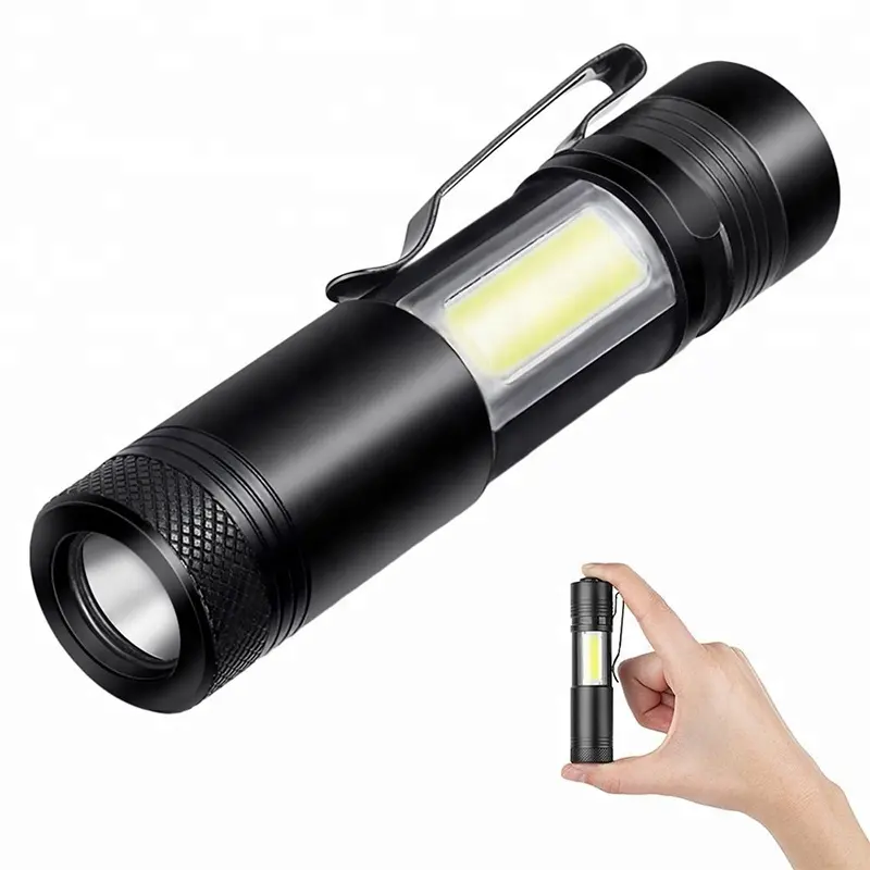 high-quality Mini 500 Lumens Handheld Light Waterproof COB LED Flashlight 3 Modes LED Torch