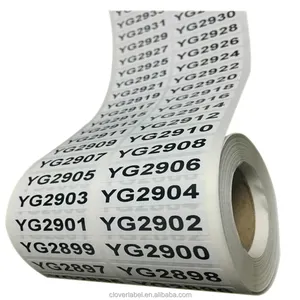 Custom self Adhesive sequential number barcode label manufactures fancy design numbered adhesive labels