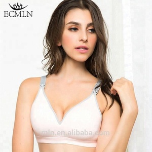 100% spalline di <span class=keywords><strong>cotone</strong></span> per maternità spalline Push up <span class=keywords><strong>reggiseno</strong></span> <span class=keywords><strong>imbottito</strong></span> traspirante biancheria intima da Yoga reggiseni per allattamento da donna - Product Image 2