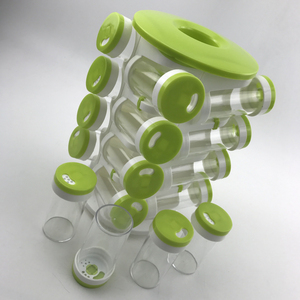 Plastic 16 in 1 <strong>Spice</strong> <strong>Rack</strong> with Cutlery Holder Compact <strong>Revolving</strong> Condiments Jars Shelf Organizer - Product Image 5