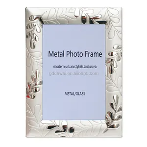 Toptan üretici gümüş Metal 5x7 fotoğraf çerçevesi