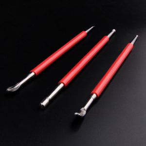 <span class=keywords><strong>Rouge</strong></span> tige en acier indentation stylo ensemble de 3 argile molle argile céramique indentation outil argile sculpture outil - Product Image 4