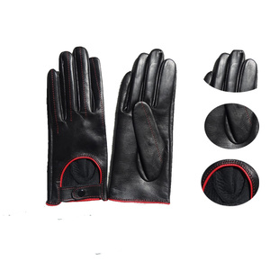 Gants en cuir d'agneau aniline tendance pour femmes, personnalisables, pour le cyclisme, la conduite automobile, l'hiver et les activités de plein air - Product Image 2