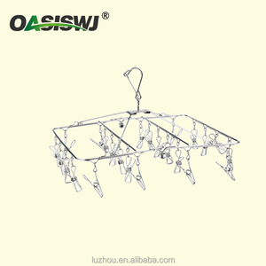 Colgador de ropa plegable de acero inoxidable para el hogar 36 Clips colgador de tela - Product Image 1