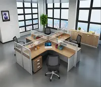 Современная и простая круглая офисная мебель, офисный стол руководителя с боковым столом и шкафами