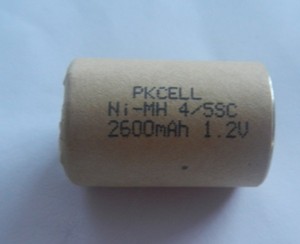 Bateria recarregável ponta lisa <span class=keywords><strong>1.2v</strong></span> ni-mh, células de 45 sc 2600mah com pacote de papel <span class=keywords><strong>1.2v</strong></span>