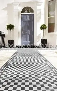 Square Mixed Marble Stone Tile For Home Decoration Black And White