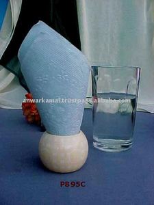 Nouveau design ronds de serviette en bois peints à la main de style décoration pour table de mariage - Product Image 2