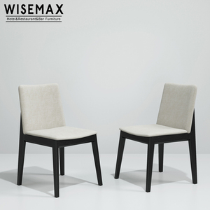 Sedia da Pranzo in Stile Francese WISEMAX FURNITURE, Design in Legno Massello con Gambe in Legno, Rivestimento in Tessuto per Ristorante e Caffetteria - Product Image 5