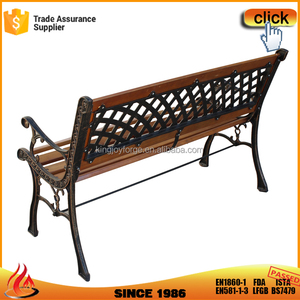 Banco de celosía de jardín de madera con parte trasera de tejido para patio trasero - Product Image 3