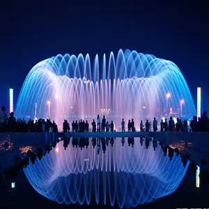 Dancing Music Water Fountains Large Music Dancing Water Fountain Round Fountain On Lake Design By Rainbows Fountain