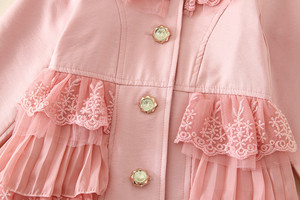 Primavera Encantadora chica delgada vestido estilo <span class=keywords><strong>de</strong></span> <span class=keywords><strong>capa</strong></span> con capas <span class=keywords><strong>de</strong></span> encaje niña coreana casaca modelo para niños chica - Product Image 5