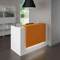 Meubles de bureau personnalisés de nouvelle conception, bureau d'ordinateur en surface solide, bureau d'accueil