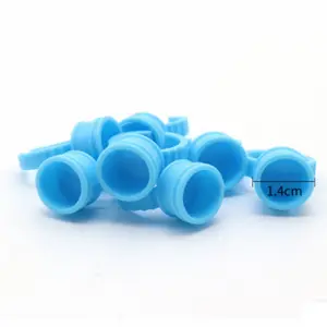 100pcs Microblading disposable tattoo pigment ring cup blue plastic permanent ink cups for eyebrow tattoo