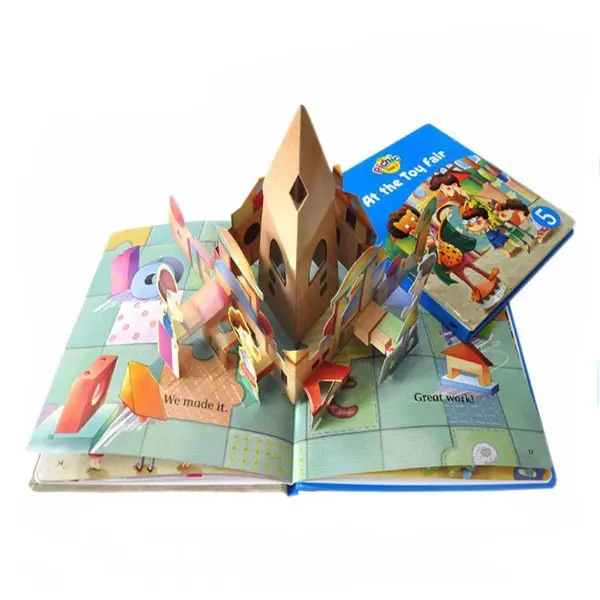 Board Boek Hoge Kwaliteit Kinderen 3d Pop Up 4C Afdrukken Op Vraag Offset Papier & Karton Hard Cover 6-8 Dagen