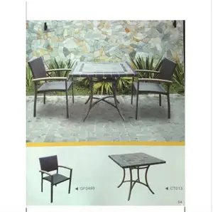 Aluminium Commercial pour chaise restaurant PE rotin et une table GF0499 + CT013