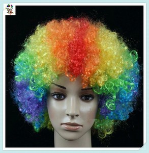 Perruques Afro synthétiques bouclées pour fans <span class=keywords><strong>de</strong></span> sport, bon marché, usine <span class=keywords><strong>de</strong></span> perruques <span class=keywords><strong>de</strong></span> fête HPC-0026 - Product Image 2