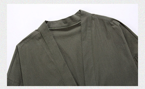 <span class=keywords><strong>Camicia</strong></span> <span class=keywords><strong>giacca</strong></span> stile Kimono in lino manica <span class=keywords><strong>lunga</strong></span> da uomo OEM - Product Image 3