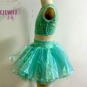 Nouveau BestDance <span class=keywords><strong>Aqua</strong></span> Sequin Tulle Robe de danse latine pour filles Ballet et jupe gonflée Tailles XS-XL - Product Image 2