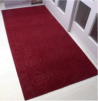 Tapis de porte en polyester lavable, anti-dérapant, résistant à l'usure, absorbant l'eau et la saleté, avec support en PVC, embossé à chaud, adapté aux animaux domestiques
