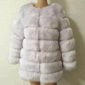 Factory supply super warm women winter faux fur coat with sleeves