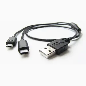Новый дизайн Micro USB штекер к Usb Тип C 3 в 1 кабель Usb 3,1 кабель Y-разветвитель удлинитель