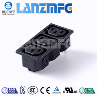 LZ-F-3L Industrielle 3-Polige IEC Wechselstrom-Steckdose mit 1 Ausgang 250V Nylon PA66 Einfache Installation