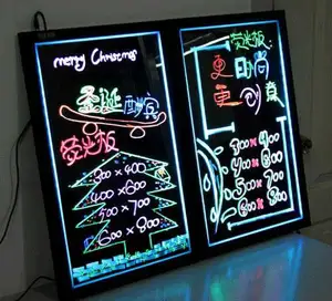 Flashing LED message board tempered glass led light display advertising board magic led display writing board