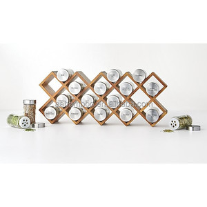Portaspezie in <span class=keywords><strong>Legno</strong></span> <span class=keywords><strong>di</strong></span> Bambù con 18 Barattoli per Cucina - Product Image 2