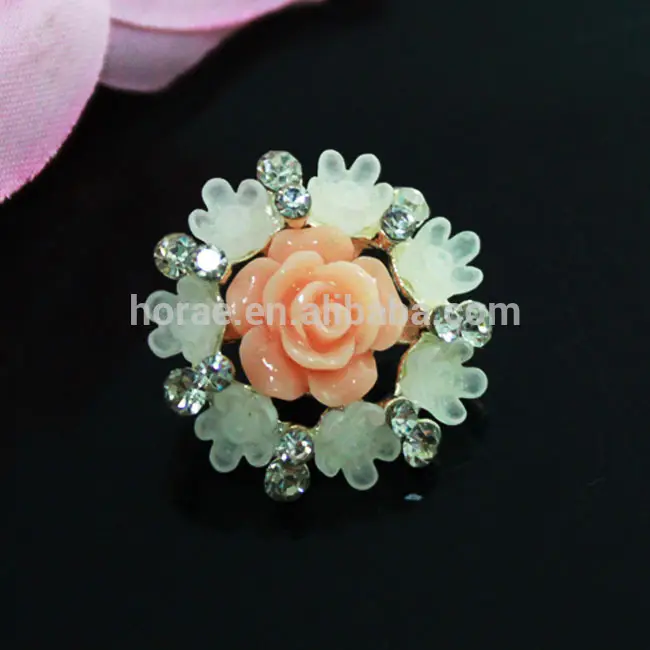 De costura artesanal de diamantes de imitación de cristal botón para la decoración, rhinestone botón floewr