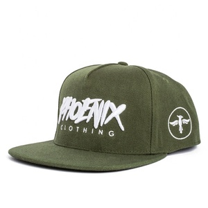 Chapeau Hip Hop <span class=keywords><strong>Oliver</strong></span> Green à 5 panneaux personnalisé à bord plat Casquette Snap Back à broderie 3d personnalisée - Product Image 1