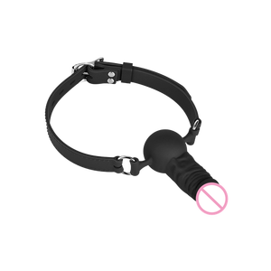 BDSMフェチプレジャープレイ大人のおもちゃをプレイするカップルのためのペニス付きシリコンマウスギャグ - Product Image 2