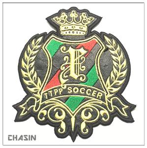 Personnalisé broder football sport emblème <span class=keywords><strong>patch</strong></span> couronne impériale logo broderie de cuir badge - Product Image 2