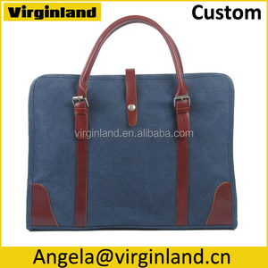 8571 tipo de negocio verde de encargo de cuero / lona lleva el hombre del bolso / bolsas <span class=keywords><strong>para</strong></span> portátiles <span class=keywords><strong>para</strong></span> exterior - Product Image 2