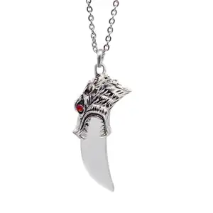 Handmade teeth jewelry for your teeth 130SN0541S Wolf Head Crystal tooth necklace for girls