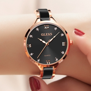 OLEVS En Céramique <span class=keywords><strong>Montre</strong></span> Femmes De Luxe Montres À Quartz Romain Surface Dial Dames <span class=keywords><strong>Montre</strong></span> Étanche En Acier Inoxydable <span class=keywords><strong>Or</strong></span> Rose <span class=keywords><strong>Montre</strong></span>-Bracelet - Product Image 6