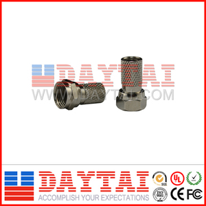 75 ohm impedancia RG6 Twist on conector, Rohs portapilas queja RG6 Twist on conector - Product Image 1