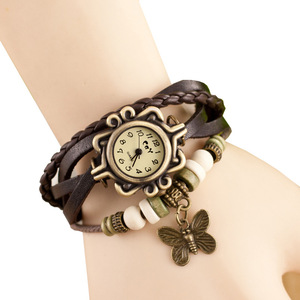 China wholesale Geneva women/Man leather watch - Product Image 1
