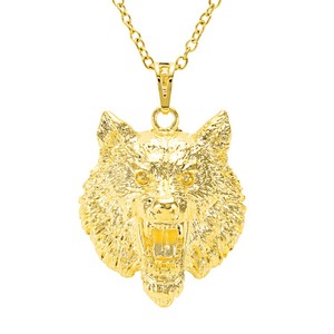 JB-07 Alibaba Jewlery 24k Gold <strong>Wolf</strong> Hip Hop Jewelry <strong>Necklace</strong> - Product Image 5