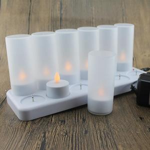 Plastic 12pcs /set Recharge <strong>Tealight</strong> LED Flameless <strong>Tealight</strong> with Holder - Product Image 2